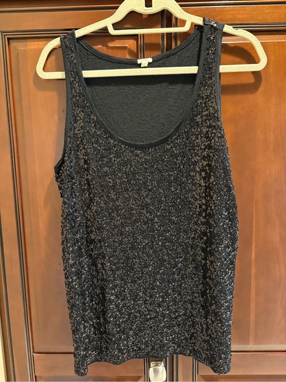 J. Crew Black Sequined Tank - L